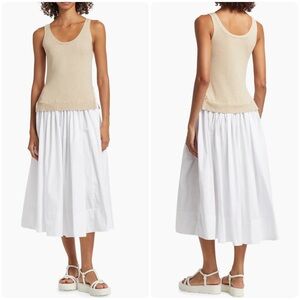 Staud Corey Twofer Wool Midi Dress